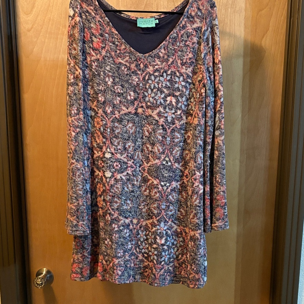 Judith March Multicolor Knit Dress; Size L